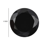 Black Cubic Zirconia Round Shape Gemstone 3.18 Ct.