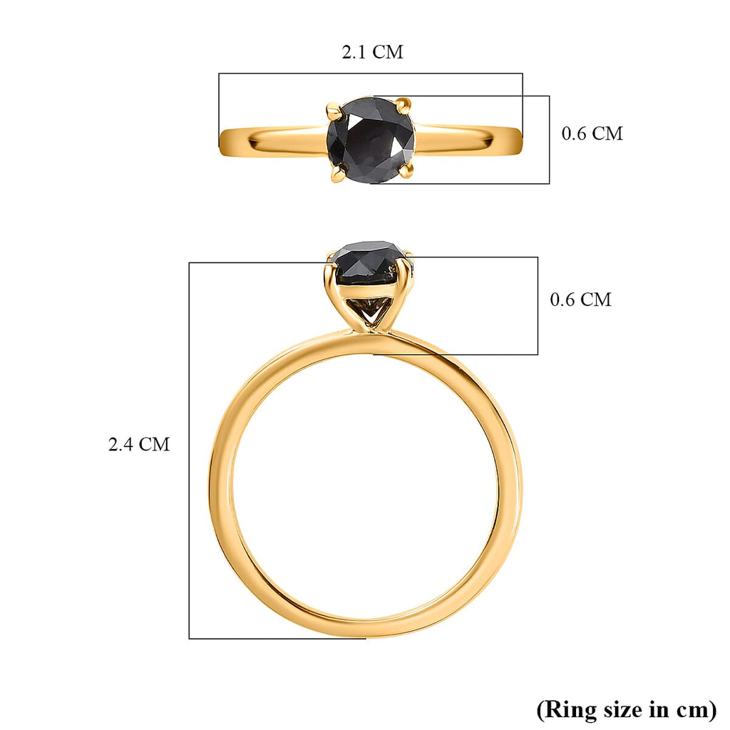 Black Diamond  Band Ring in Vermeil YG Sterling Silver 1.00 ct  1.000  Ct.