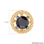 NY Close Out Deal- Black Diamond Stud Earrings in 18K Gold Vermeil Sterling Silver