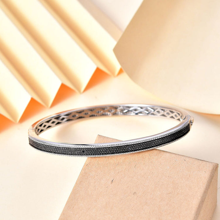 Designer Inspired Closeout Deal - Black Diamond Full Bangle 7.5 Inch 7978919 2