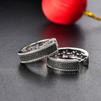 EverTrue Black Diamond Hoop Earring in White Tone