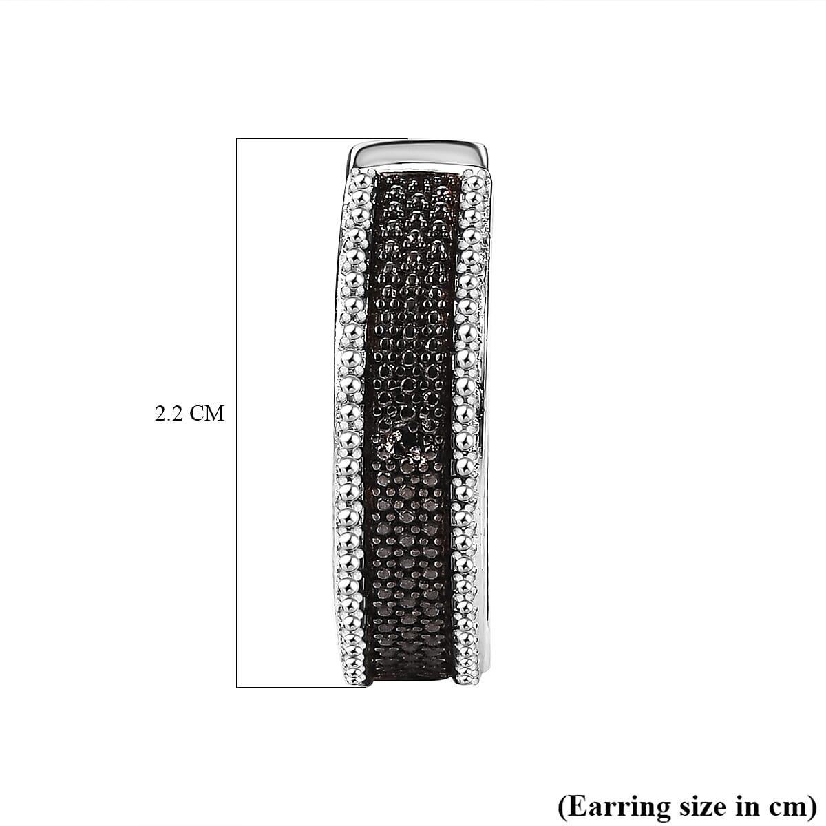 EverTrue Black Diamond Hoop Earring in White Tone 7978939 6
