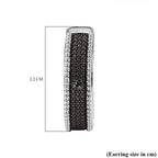 EverTrue Black Diamond Hoop Earring in White Tone