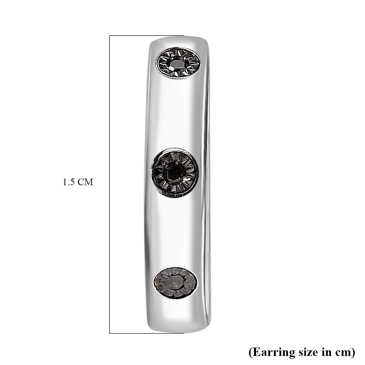 Black Diamond Hoop Earrings in Platinum Overlay 7977293 5