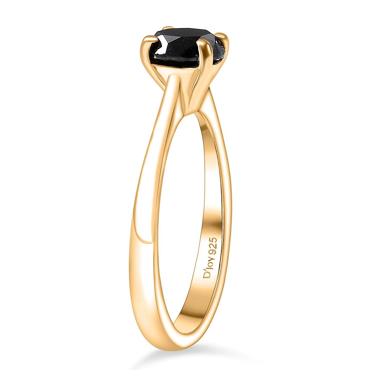 D'Joy Black Diamond Ring in 18K Vermeil Yellow Gold Plated Sterling Silver 1.02 Ct. V32755761 4