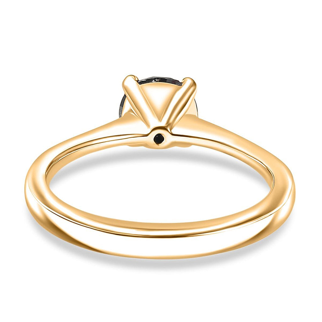 Black Diamond Ring in 18K YG VermeilSterling Silver  1.020  Ct.