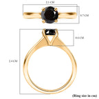 Black Diamond Ring in 18K YG VermeilSterling Silver  1.020  Ct.