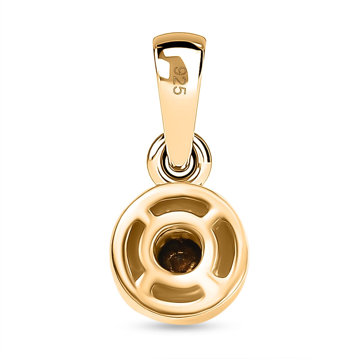 Black Diamond Solitaire Pendant in Yellow Gold Plated Sterling Silver 8419981 5