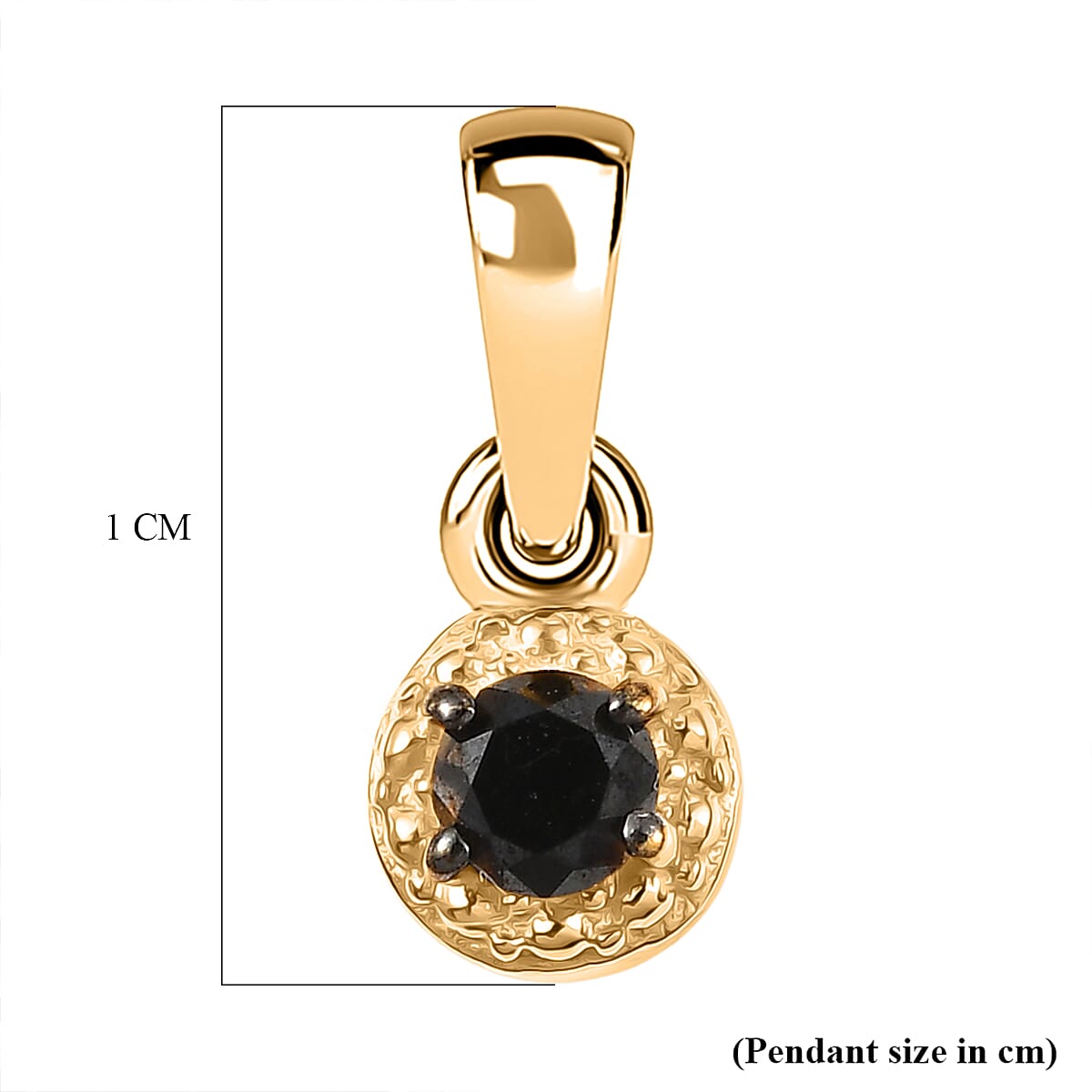 Black Diamond Solitaire Pendant in Yellow Gold Plated Sterling Silver 8419981 6