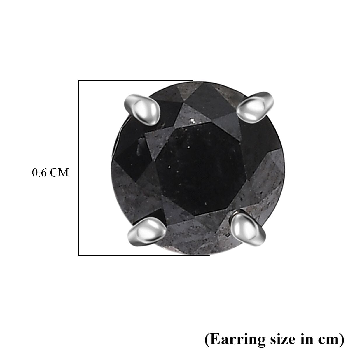D'Joy Black Diamond Solitaire Stud Push Post Earring in Rhodium Overlay Sterling Silver 1.02 Ct. 8287044 5
