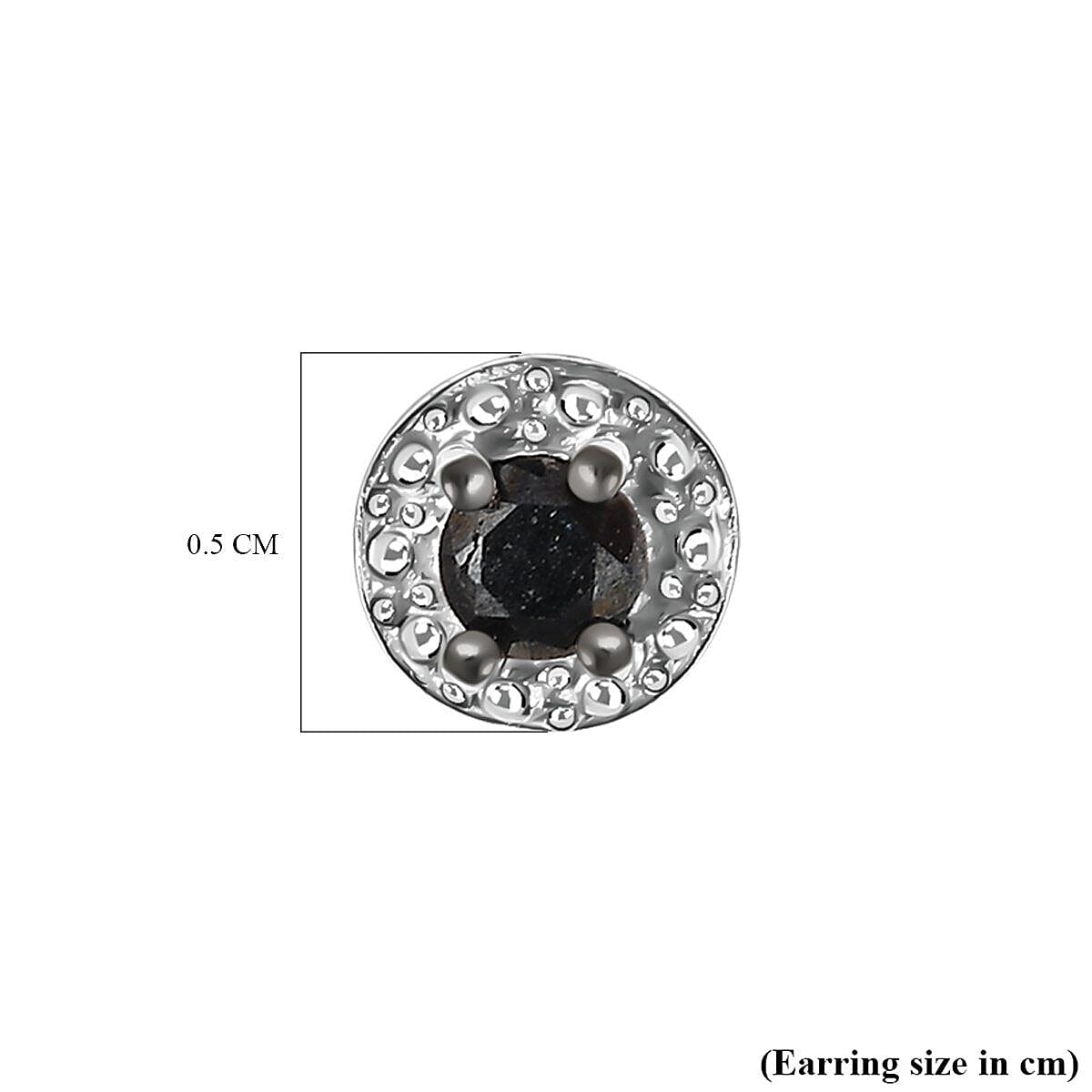 Black Diamond Stud Earrings (with Push Back) in Sterling Silver 7267066 5