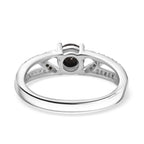Extreme Rare Find - Black Diamond & White Diamond Ring in Rhodium Sterling Silver