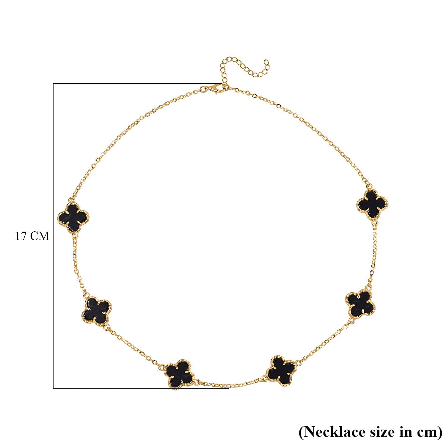 Designer Inspired - Black Dyed Agate Plum Blossom Necklace (Size - 20-2 EXT) 12.00 Ct. 8279008 6