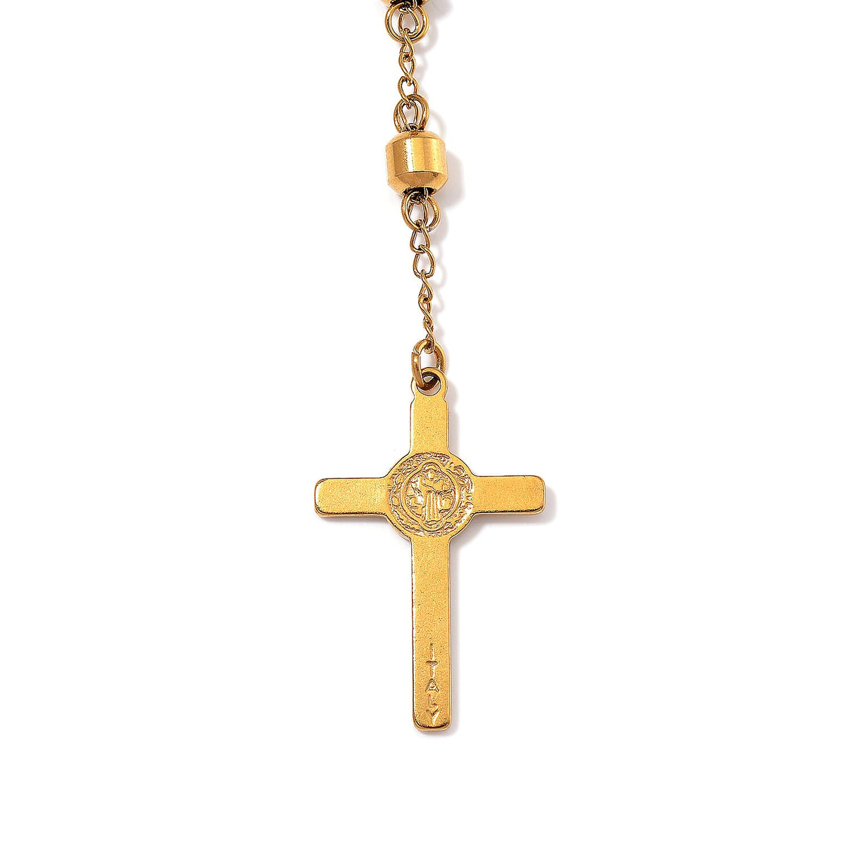 Close Out Deal- Black Enamel Rosary Necklace (Size - 26) in Yellow Tone 7853873 6