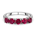 RHAPSODY 950 Platinum AAAA Rubellite 5 Stone Ring 1.25 Ct Plt Wt 4.18 Gms