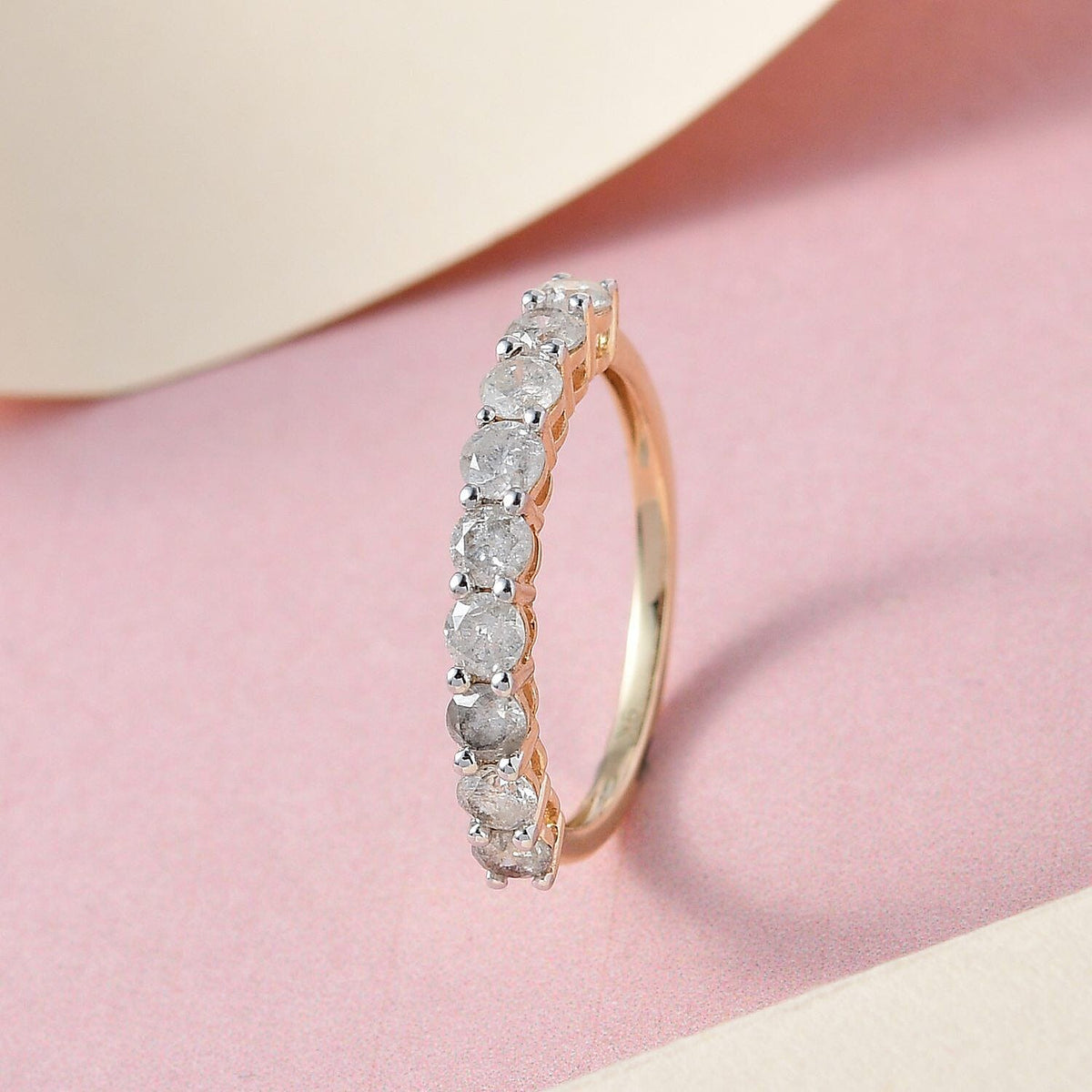 New York Close Out - 9K Yellow Gold Diamond (I3-G-H) Half Eternity Ring 1.00 Ct. 7234255 2