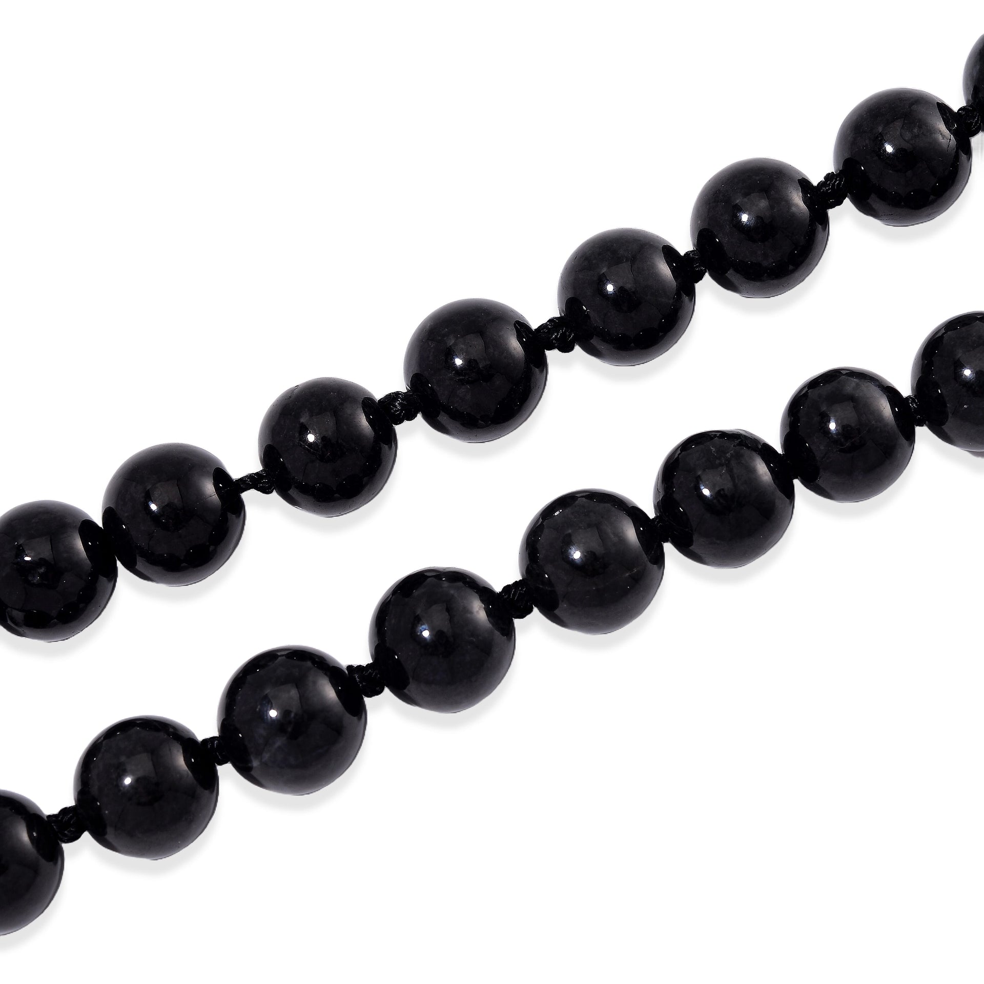 RARE OPPORTUNITY - Black Jadeite Jade Necklace (Size - 20) with Magnetic Clasp in Rhodium Overlay Sterling Silver 670.00 Ct. 8084440 4