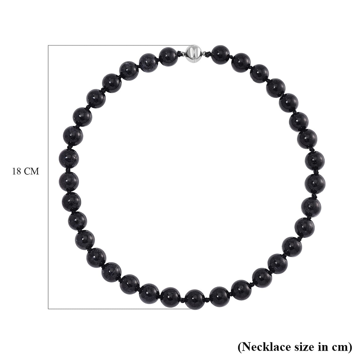 RARE OPPORTUNITY - Black Jadeite Jade Necklace (Size - 20) with Magnetic Clasp in Rhodium Overlay Sterling Silver 670.00 Ct. 8084440 6