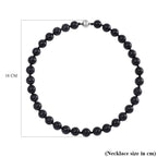 RARE OPPORTUNITY - Black Jadeite Jade Necklace (Size - 20) with Magnetic Clasp in Rhodium Overlay Sterling Silver 670.00 Ct.
