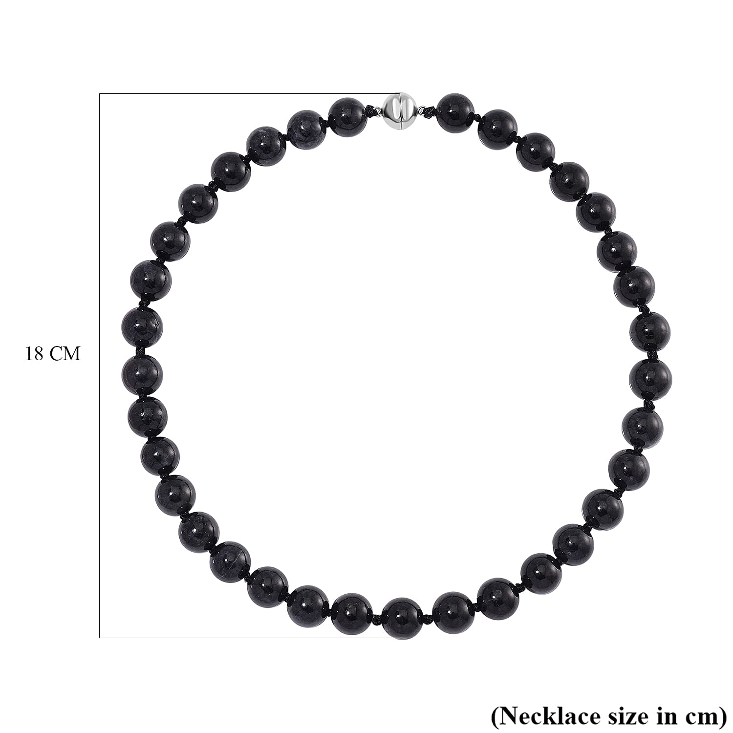 RARE OPPORTUNITY - Black Jadeite Jade Necklace (Size - 20) with Magnetic Clasp in Rhodium Overlay Sterling Silver 670.00 Ct. 8084440 6