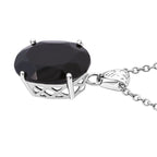 Boots Black Jadeite Pendant with Chain (Size 20) in Rhodium Overlay Sterling Silver 7.80 Ct.