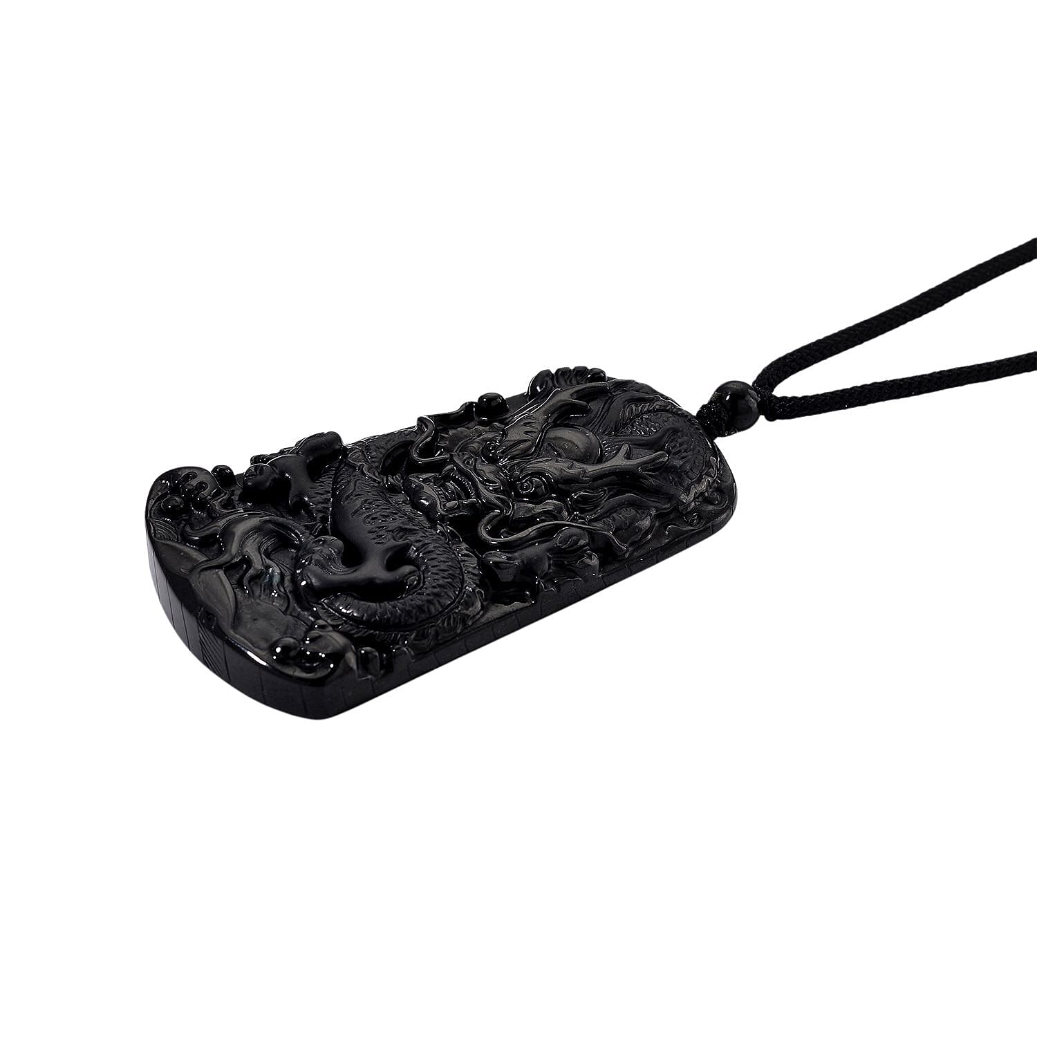 Natural Black Boot Jade Dragon Necklace (Size - 28 Adjustable) 120.00 Ct. 8354682 4