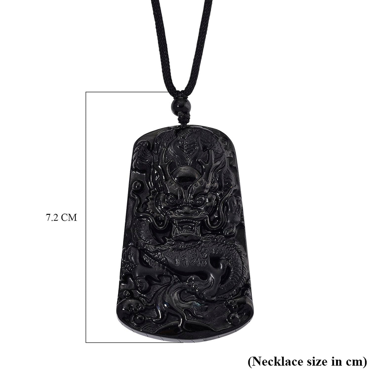 Natural Black Boot Jade Dragon Necklace (Size - 28 Adjustable) 120.00 Ct. 8354682 7