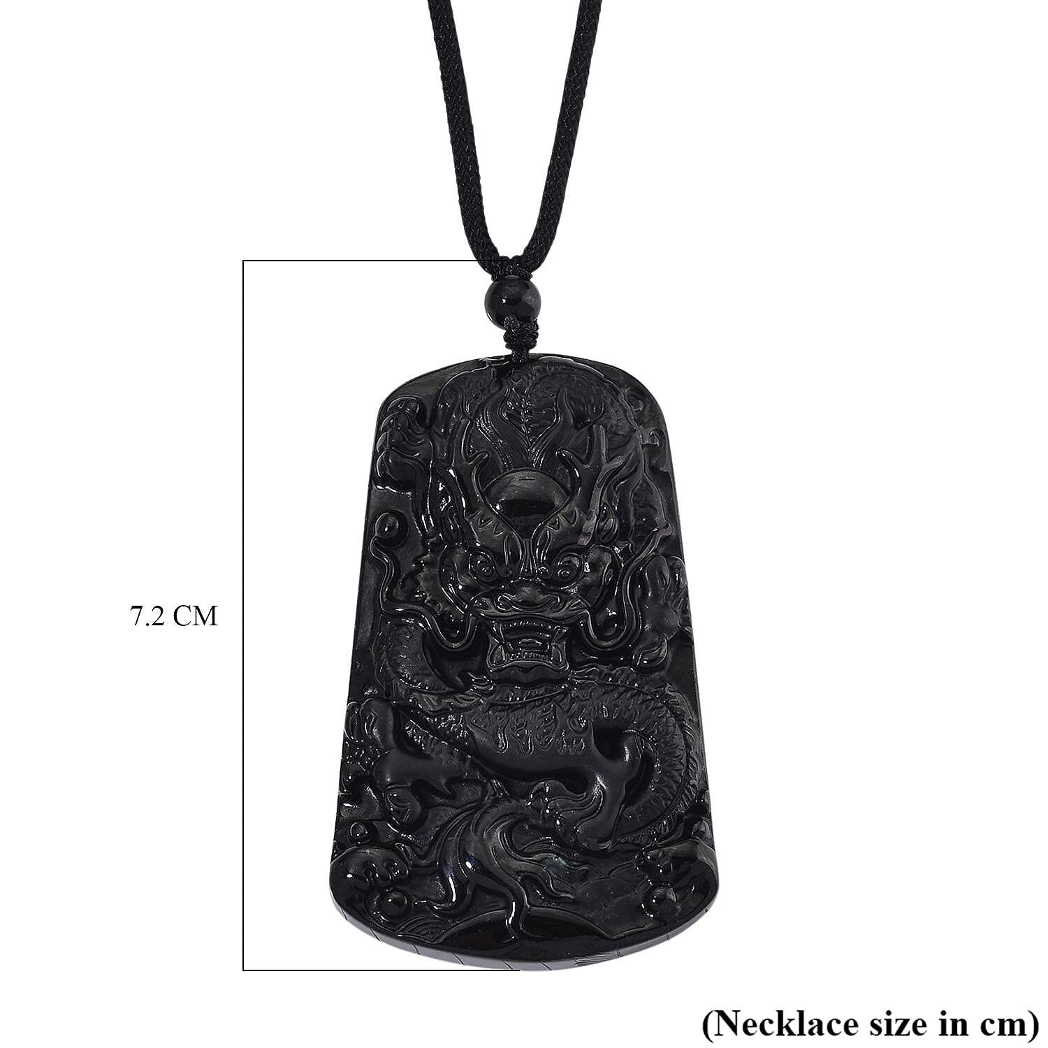 Natural Black Boot Jade Dragon Necklace (Size - 28 Adjustable) 120.00 Ct. 8354682 7