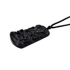 Natural Boots Black Jadeite Dragon Necklace with Black Cotton Thread (Size 28 Adjustable) 125.00 Ct.