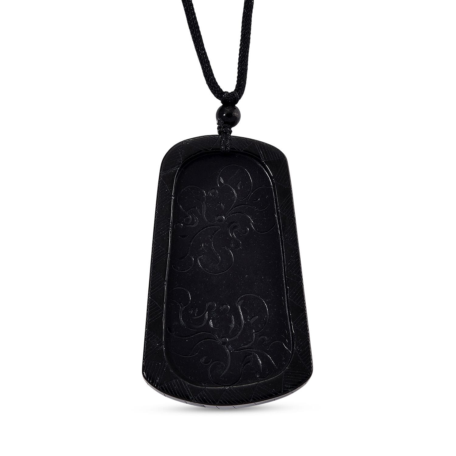 Natural Boots Black Jadeite Dragon Necklace with Black Cotton Thread (Size 28 Adjustable) 125.00 Ct. 8246294 4