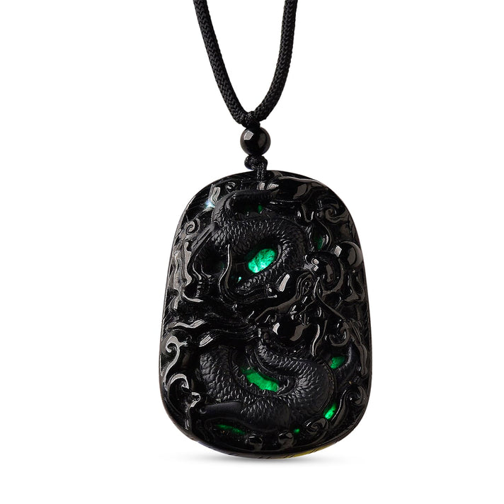 Natural Boots Black Jade Dragon Necklace (Size - 28 Adjustable) 110.00 Ct. 8354686 1