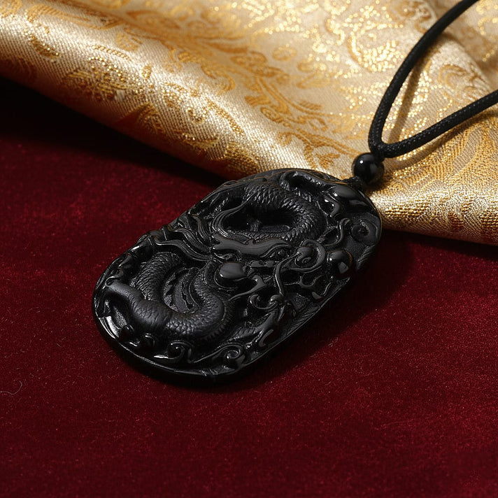 Natural Boots Black Jade Dragon Necklace (Size - 28 Adjustable) 110.00 Ct. 8354686 2