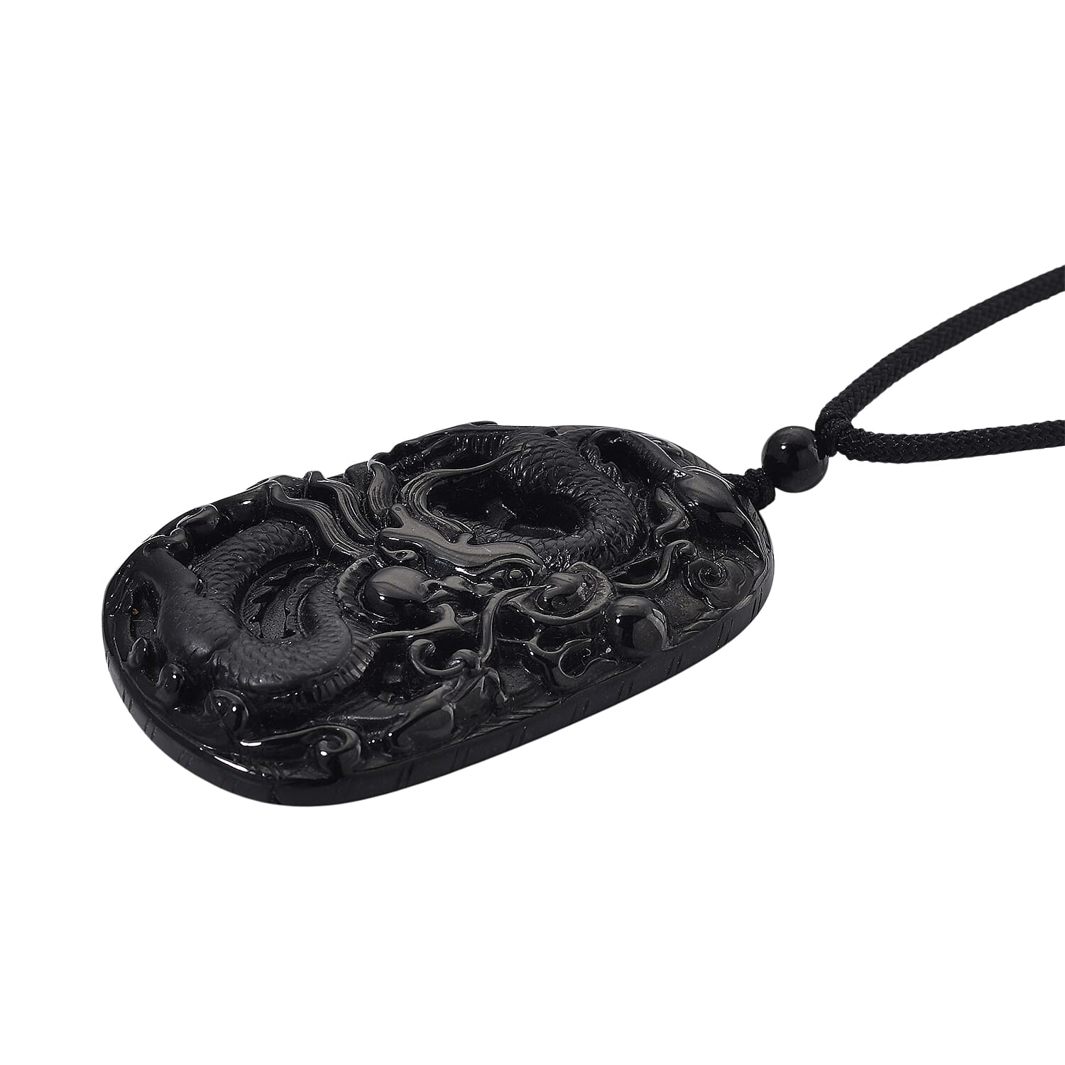 Natural Boots Black Jade Dragon Necklace (Size - 28 Adjustable) 110.00 Ct. 8354686 4