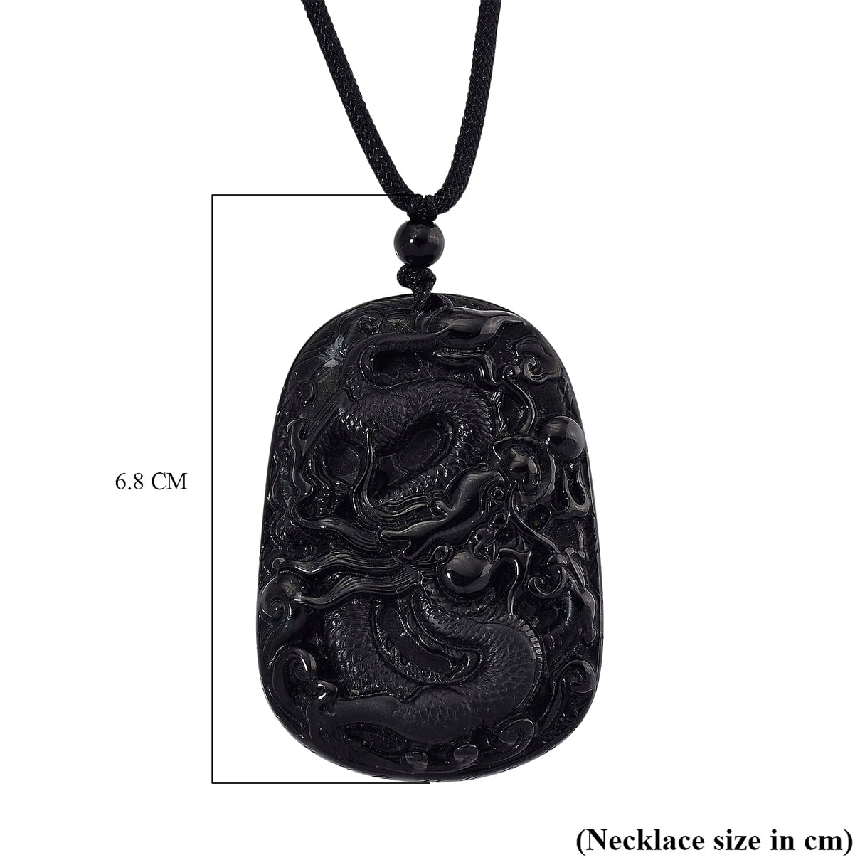 Natural Boots Black Jade Dragon Necklace (Size - 28 Adjustable) 110.00 Ct. 8354686 7
