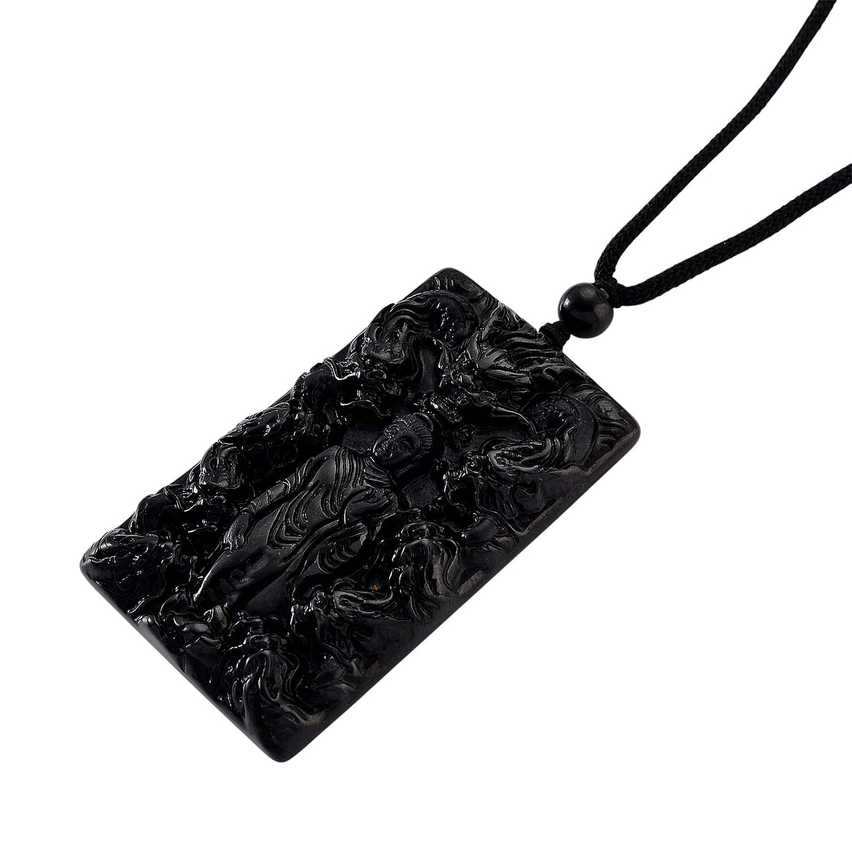 Natural Boots Black Nephrite Jade Buddha Necklace 125.00 Ct. 8354687 4