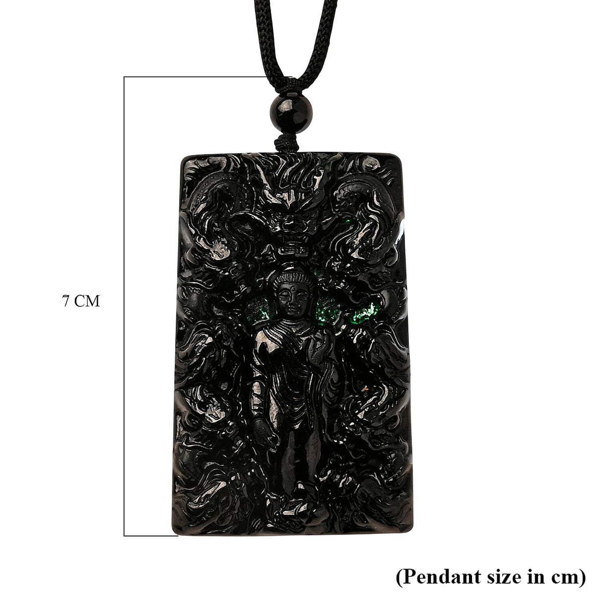 Natural Boots Black Nephrite Jade Buddha Necklace 125.00 Ct. 8354687 7