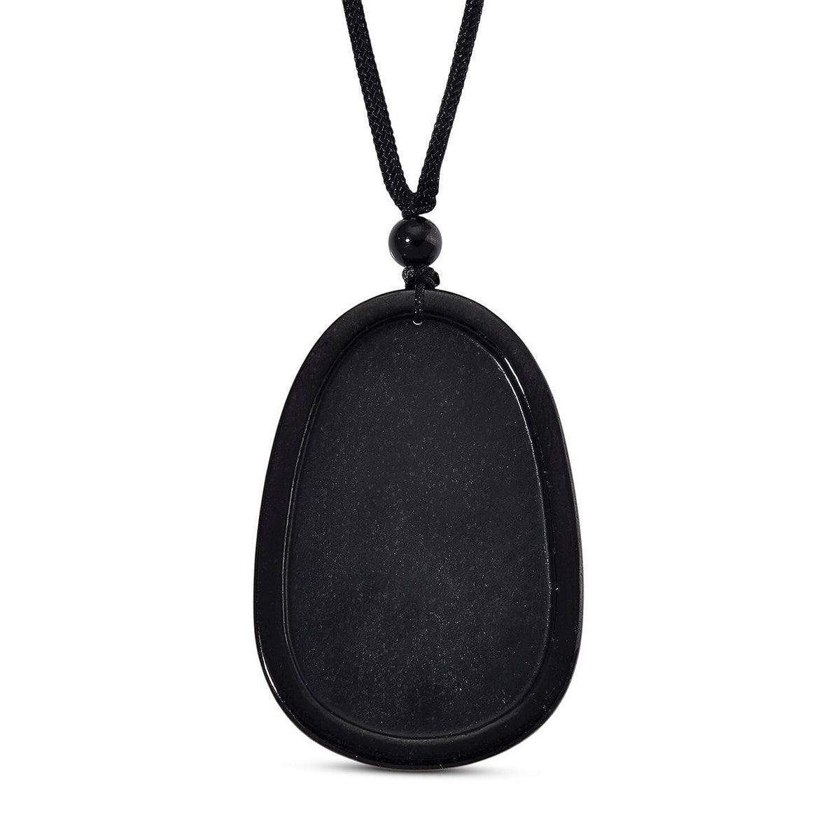 Black Jade Buddha Pendant with Black Cord Necklace (Size - 28 Adjustable) 79.00 Ct. 8271402 4
