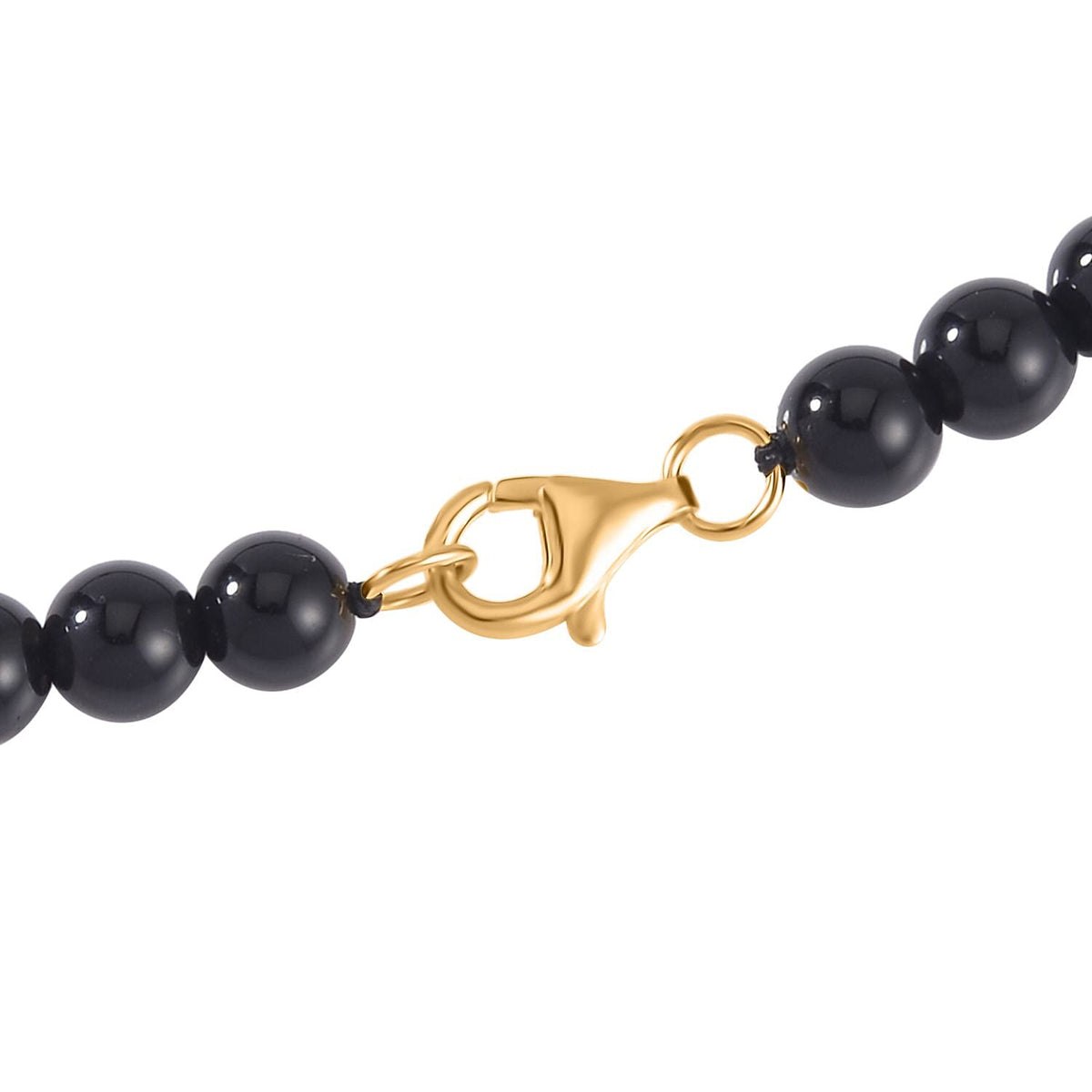 Black Obsidian Dragon Necklace (Size - 26) in 18K YG Overlay Sterling Silver 7643517 4