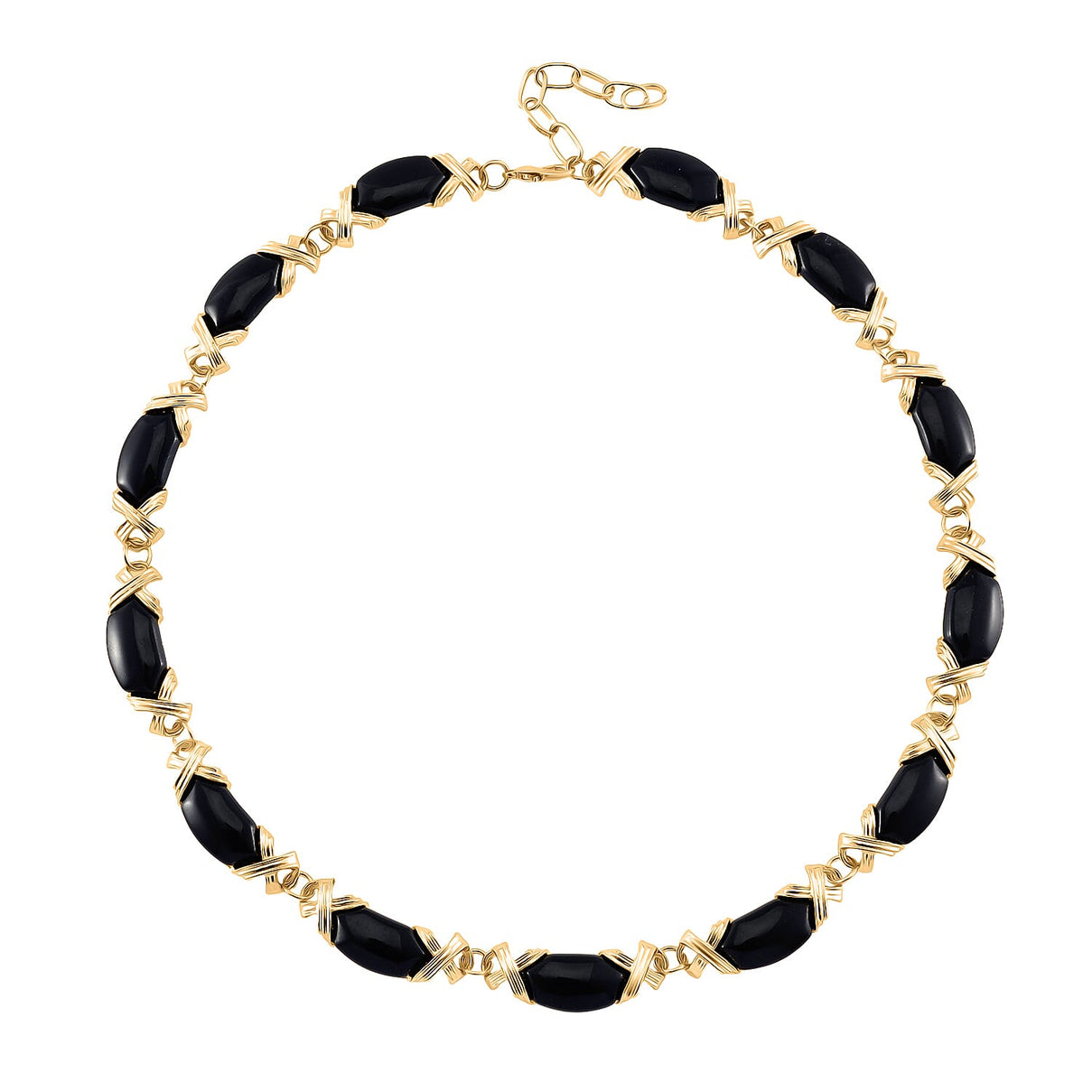 Black Obsidian XO Necklace (Size 18-2 Ext.) 250.00 Ct. 8046879 3
