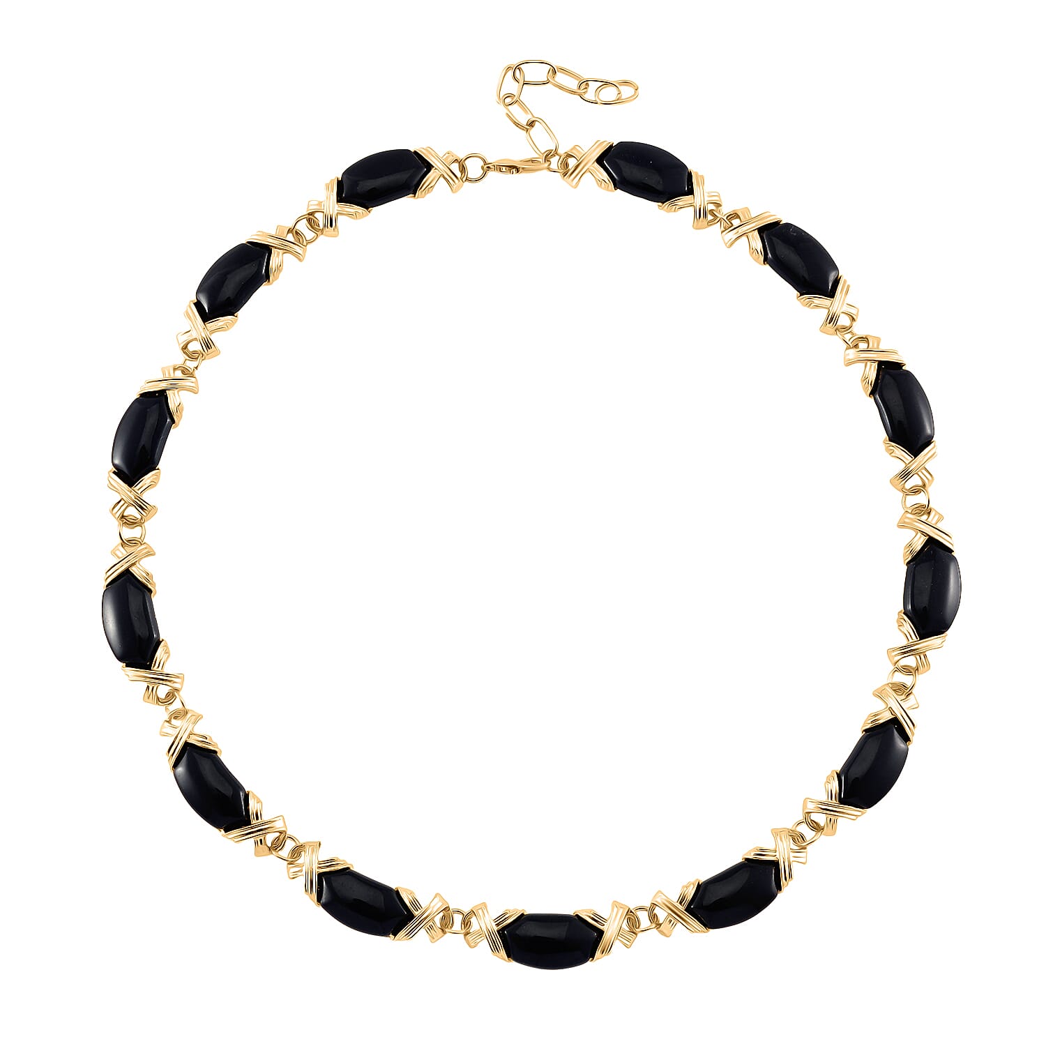 Black Obsidian XO Necklace (Size 18-2 Ext.) 250.00 Ct. 8046879 3