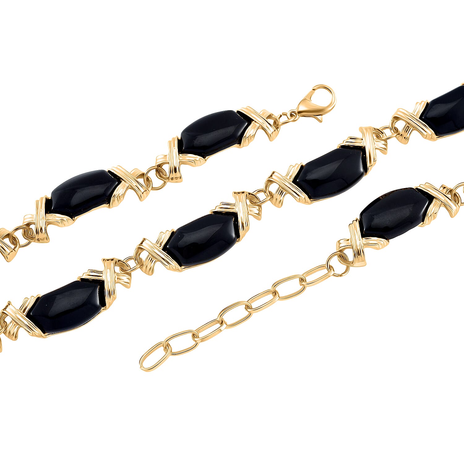 Black Obsidian XO Necklace (Size 18-2 Ext.) 250.00 Ct. 8046879 4