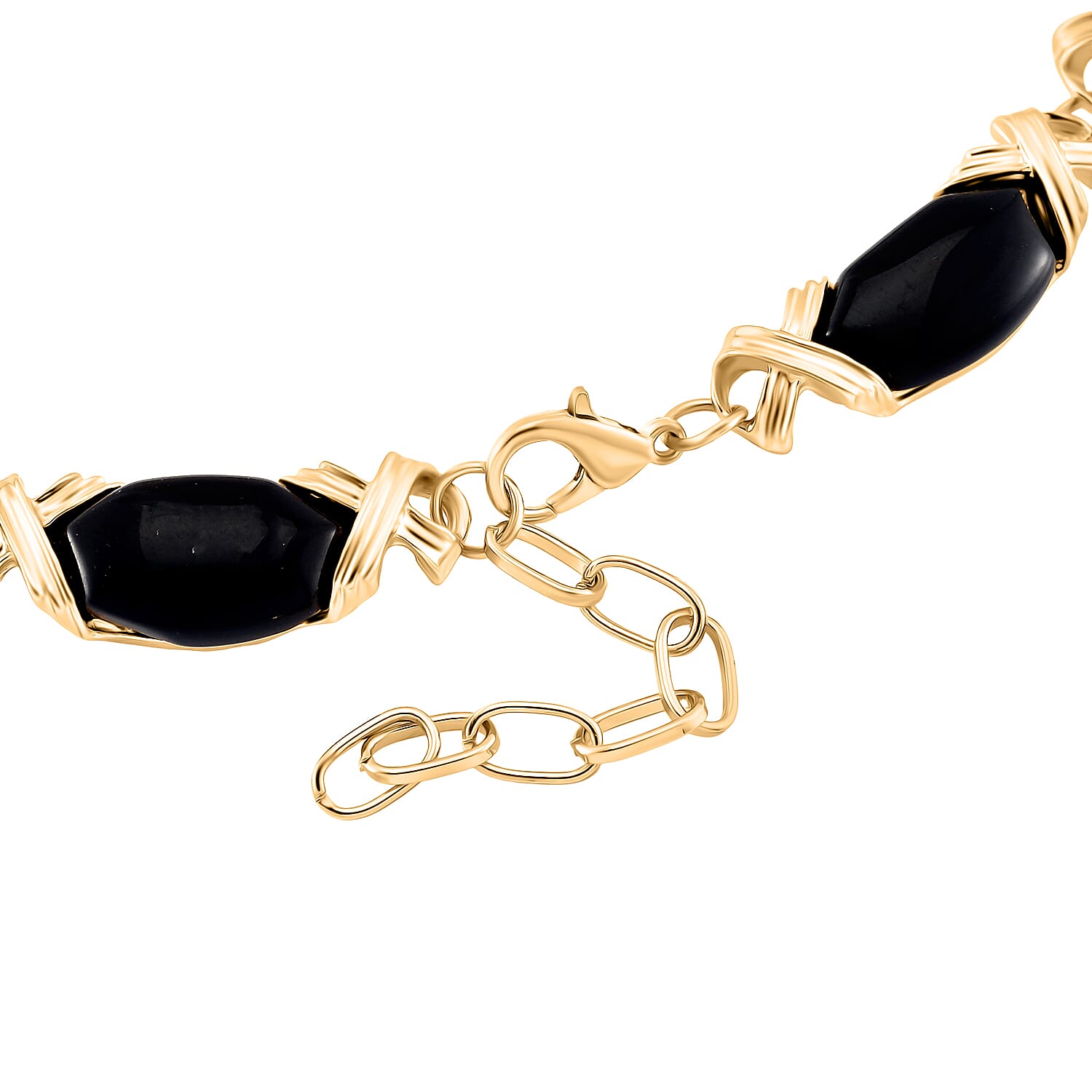 Black Obsidian XO Necklace (Size 18-2 Ext.) 250.00 Ct. 8046879 5