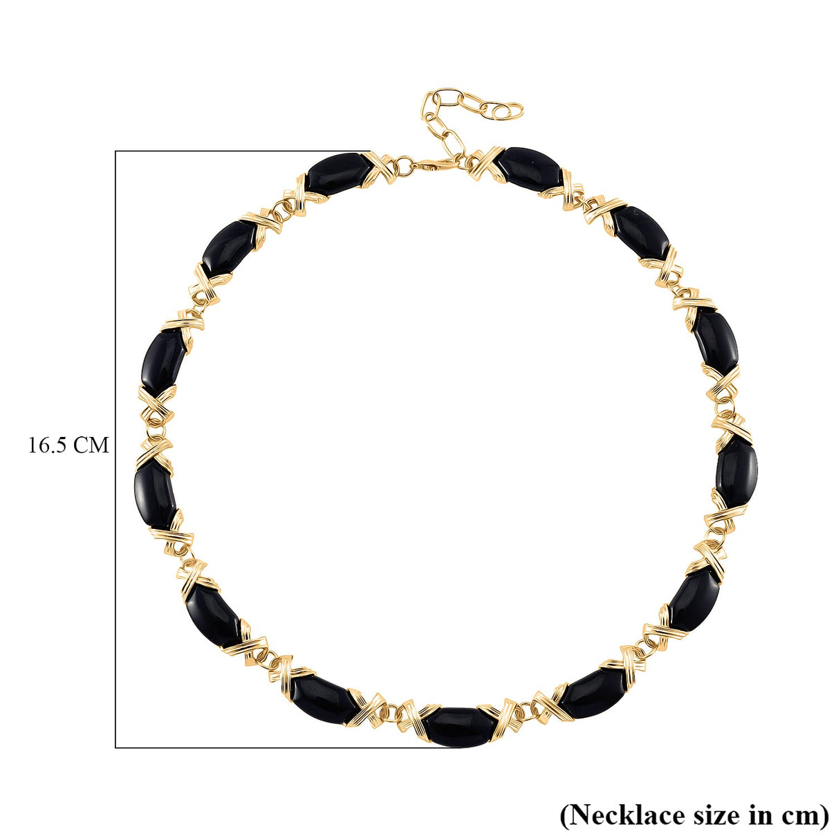 Black Obsidian XO Necklace (Size 18-2 Ext.) 250.00 Ct. 8046879 6