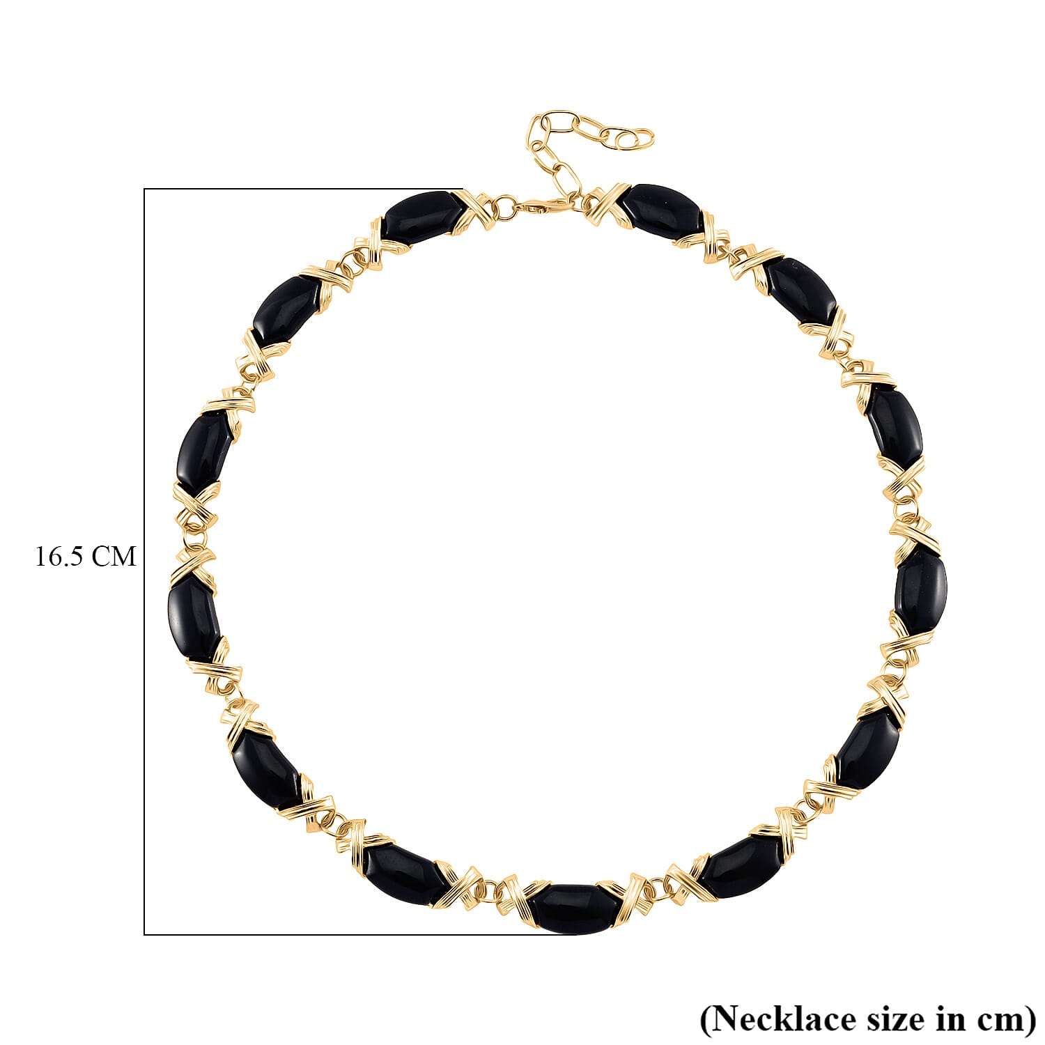 Black Obsidian XO Necklace (Size 18-2 Ext.) 250.00 Ct. 8046879 6