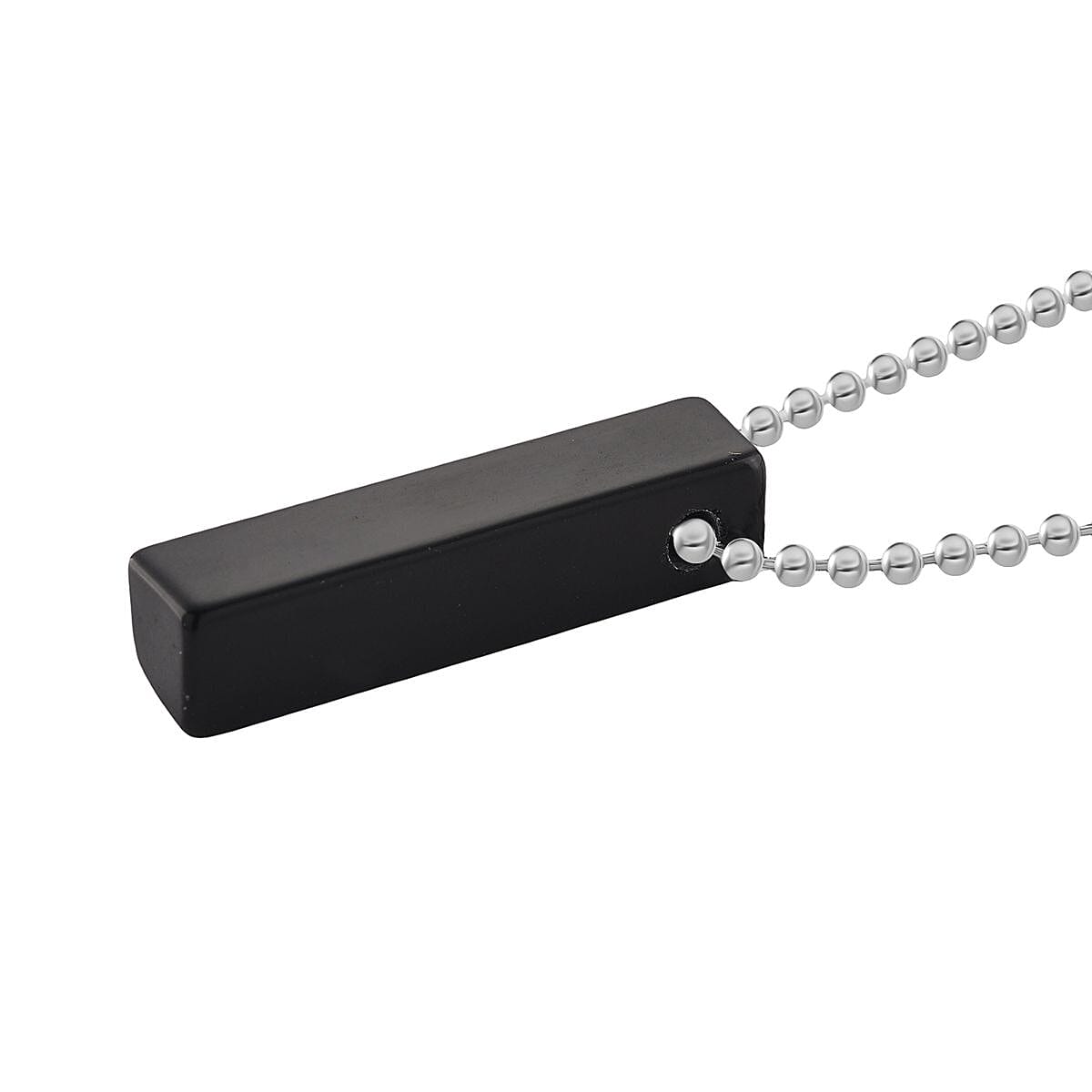Black Obsidian Bar Pendant Necklace (Size - 24) with Lobster Clasp 90.00 Ct. V32750078 3