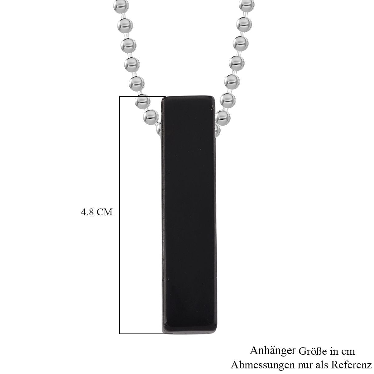 Black Obsidian Bar Pendant Necklace (Size - 24) with Lobster Clasp 90.00 Ct. V32750078 5