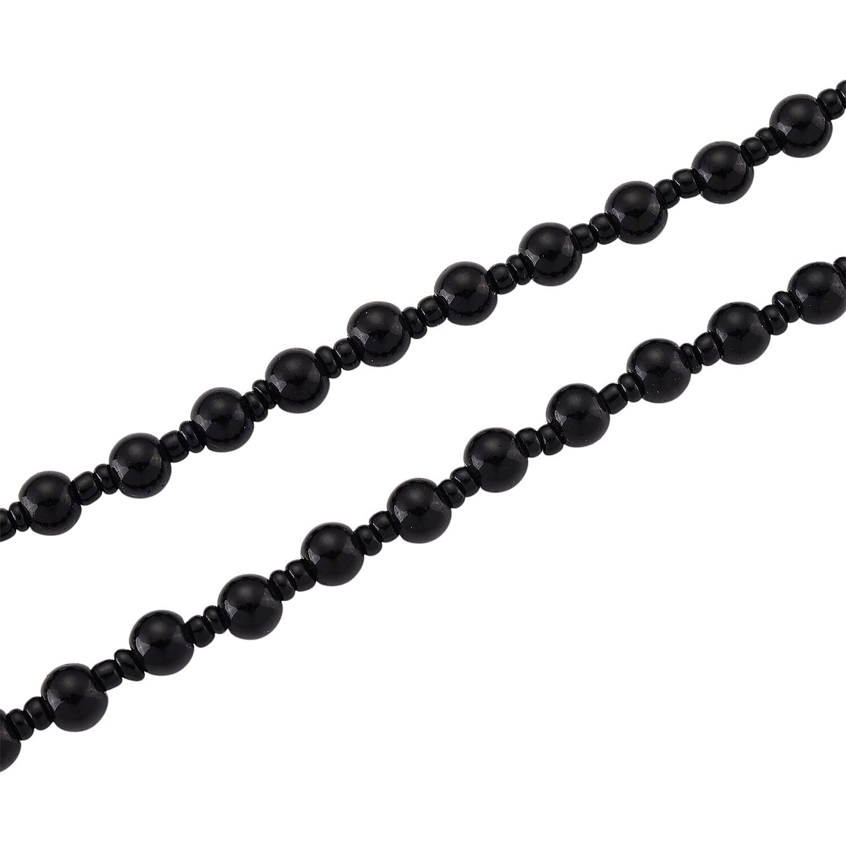 Black Obsidian Dragon Hand - Carved Pendant with Beads Chain (Size - 26) 340.00 Ct. 8171033 5