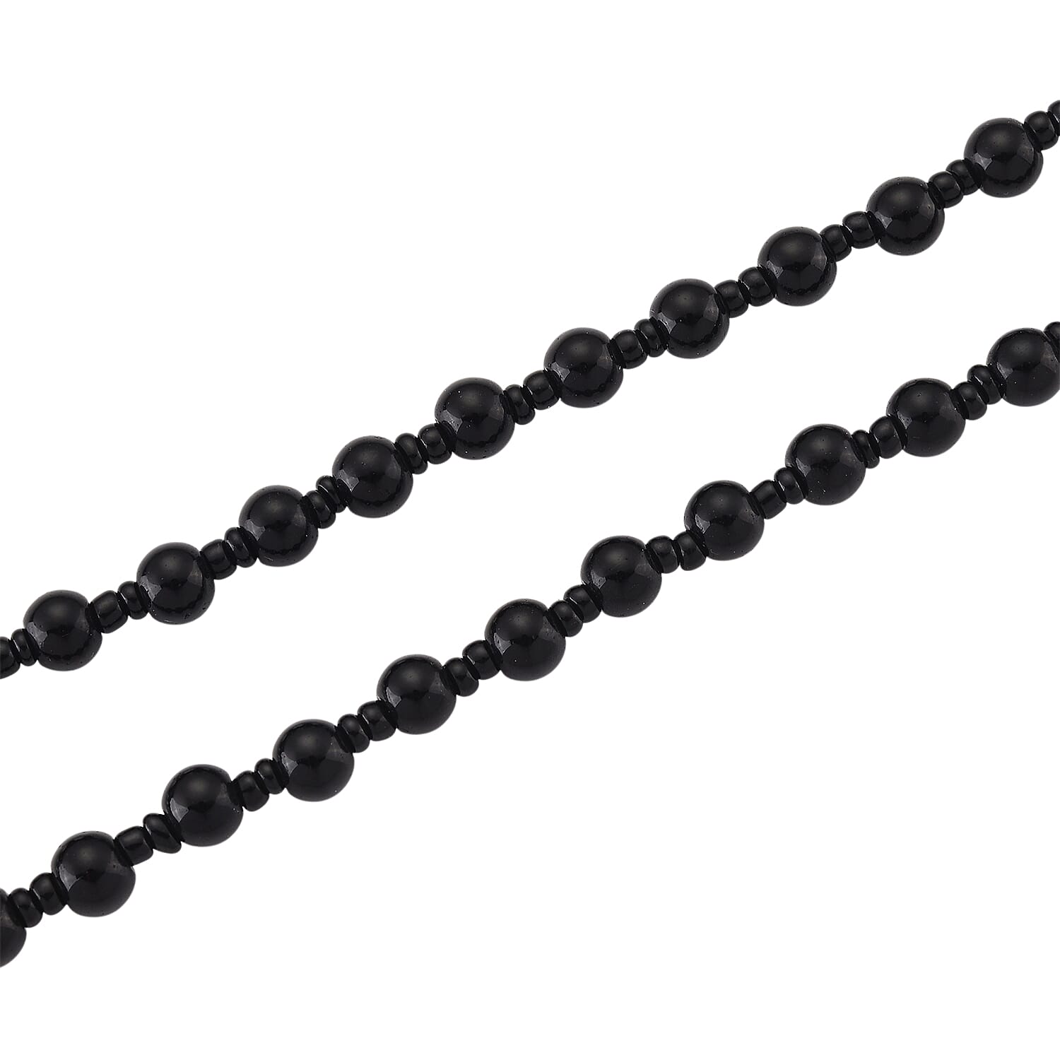 Black Obsidian Dragon Hand - Carved Pendant with Beads Chain (Size - 26) 340.00 Ct. 8171033 5