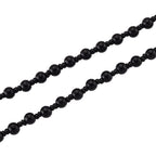 Black Obsidian Fish Hand Carved Pendant with Beads Chain (Size - 26) 290.00 Ct.