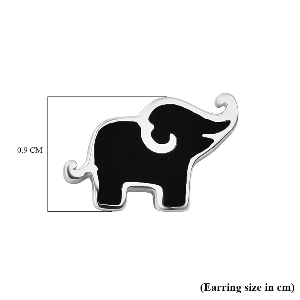 Black Onyx Elephant Earring with Push Back Sterling Silver 8296327 5